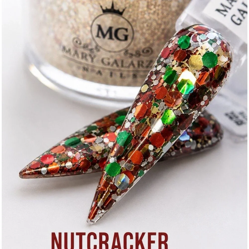Mary Galarza Nail System Acrylic Powder Glitter Color Powder Nutcracker